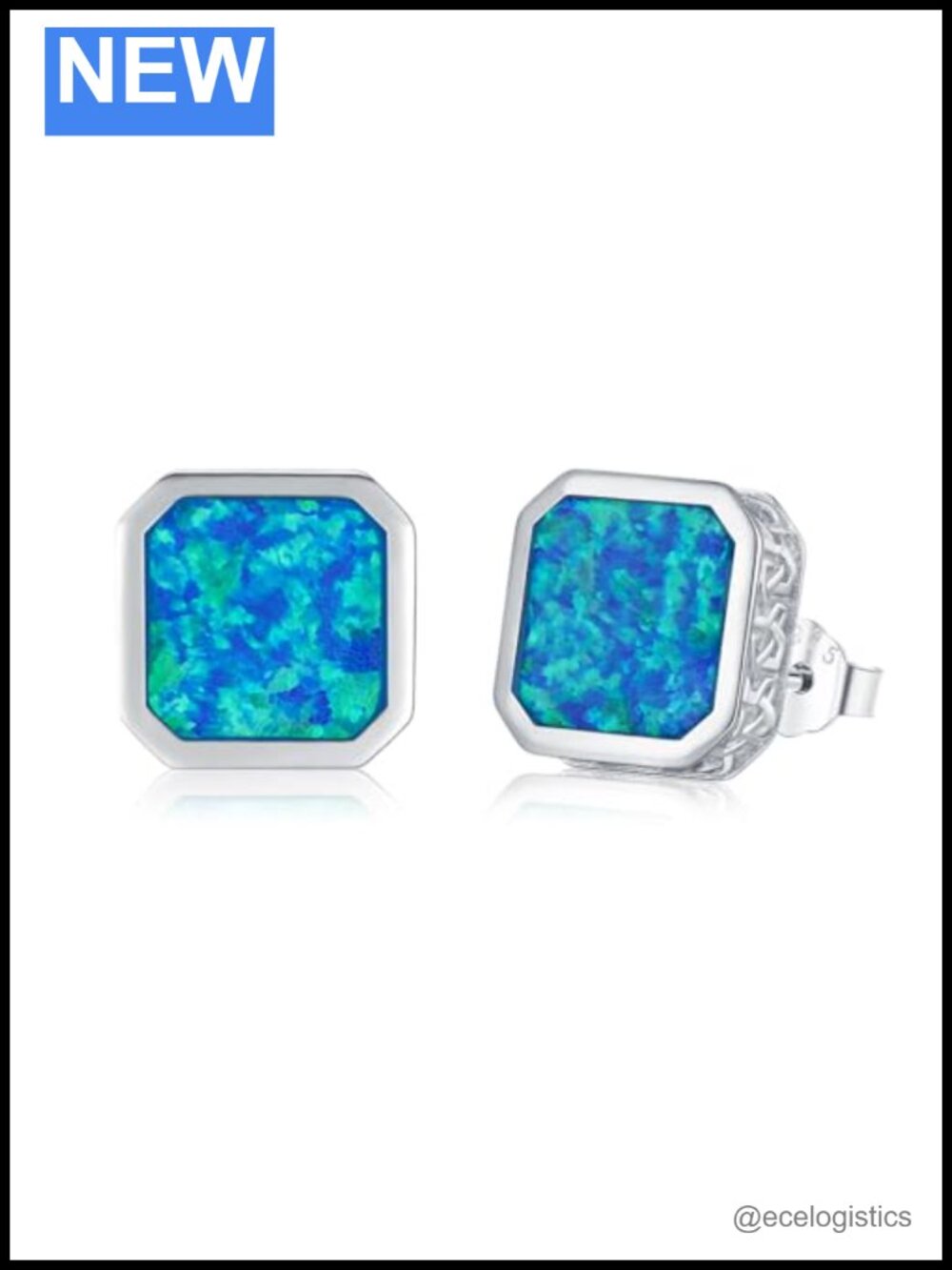 Sterling Silver Celtic Knot Cross Stud Earrings with Opal Hypoallergenic